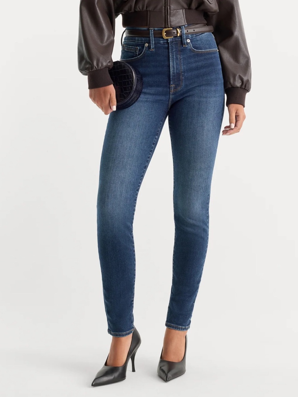 Good American Always Fits Good Legs Skinny Jeans 00-4 Dark Wash
